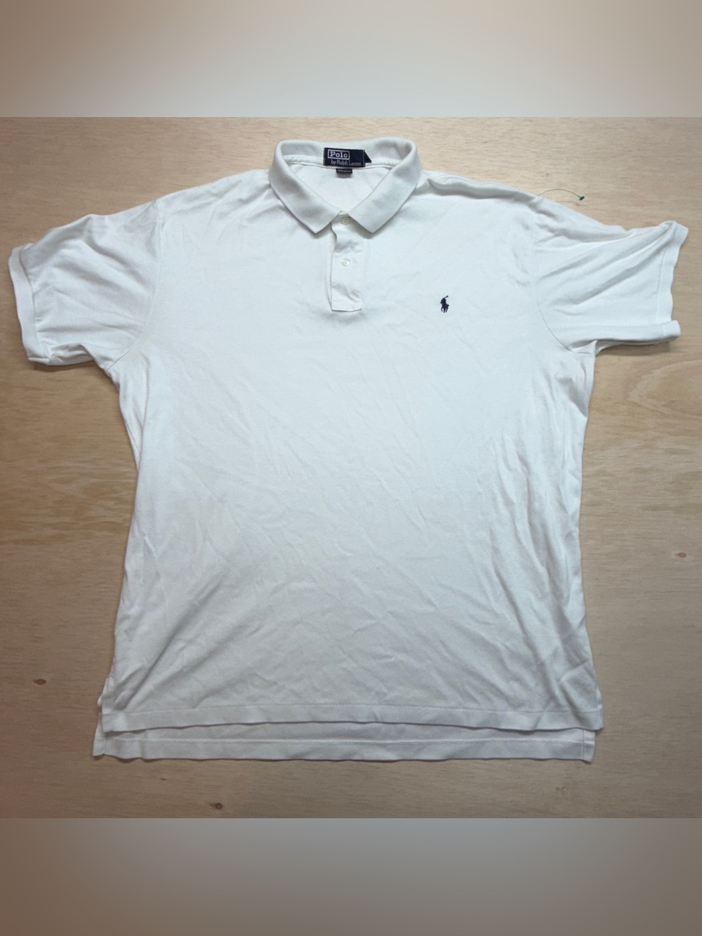 Polo Ralph Lauren Shirt Mens XXL White Short Sleeve Polo Made in USA Cotton VTG